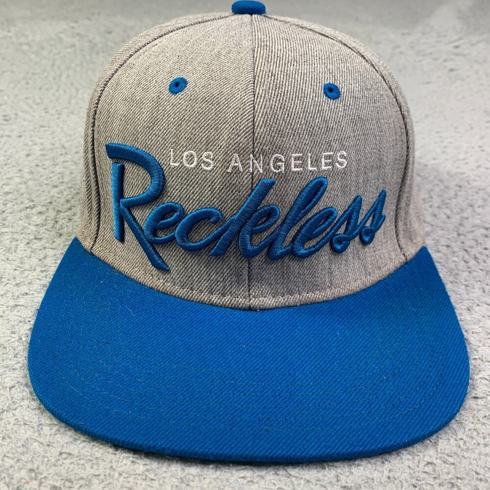 Young & Reckless Hat Cap Youth Snap Back Gray Blue Adjustable Los Angeles